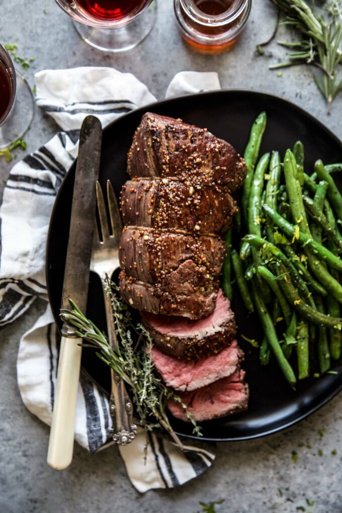 Roasted Beef Tenderloin with Maple-Mustard Glaze