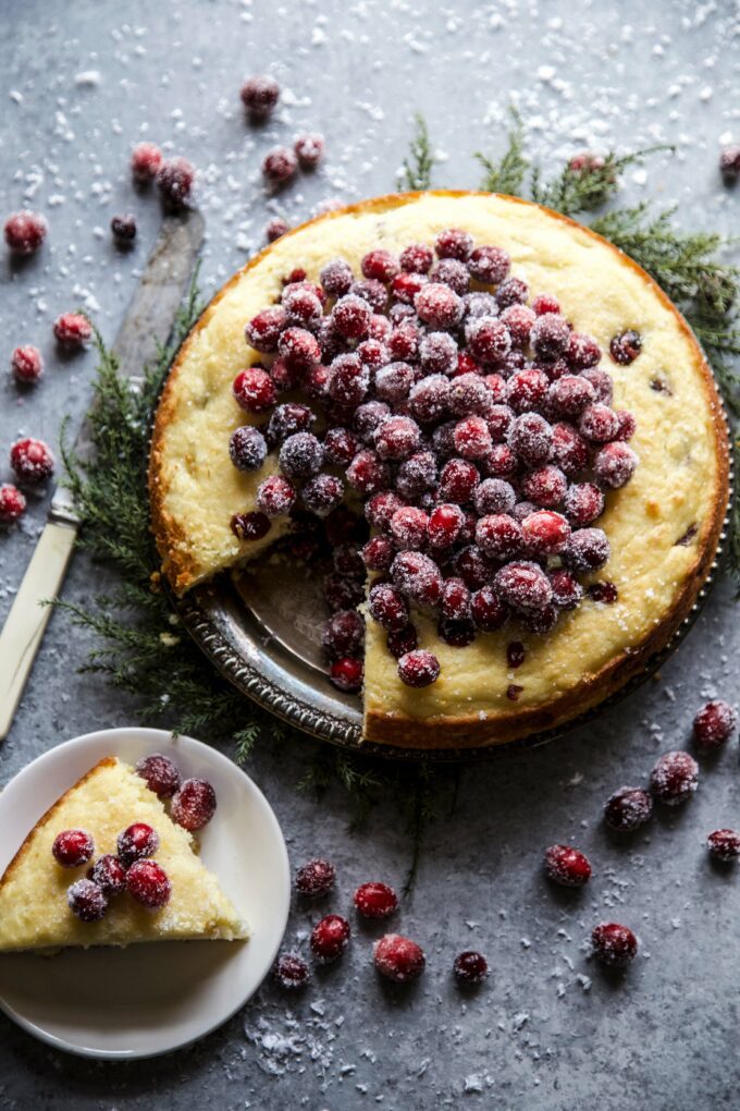 Simple Cranberry Ricotta Cake