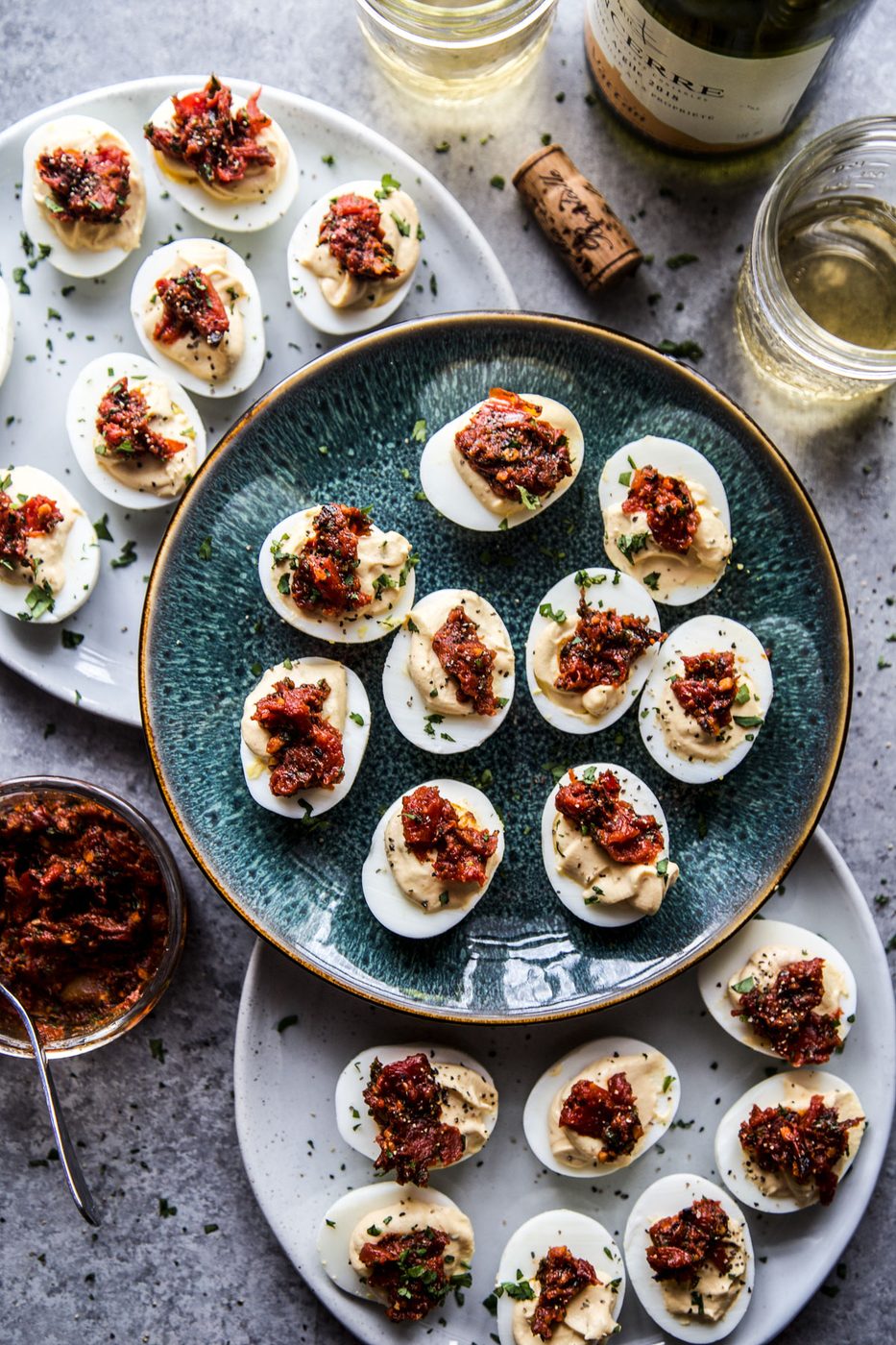 Simple Shakshuka Deviled Eggs i Over 35 Simple Easter Recipes