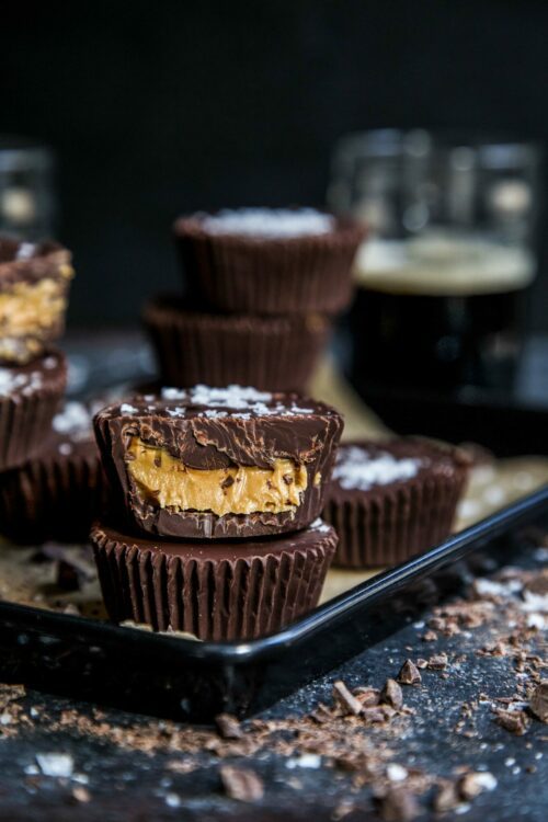 Dark-Chocolate-Peanut-Butter-Guinness-Cups- Over 39 Simple St. Patrick's Day Recipes!