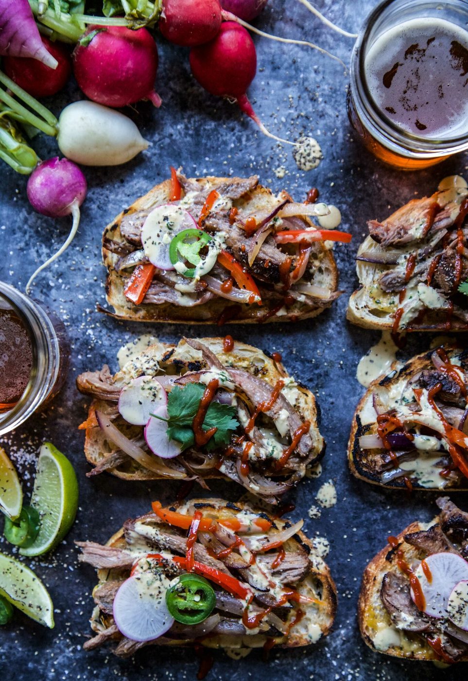 Lemongrass Aioli on thai Steak Toasts