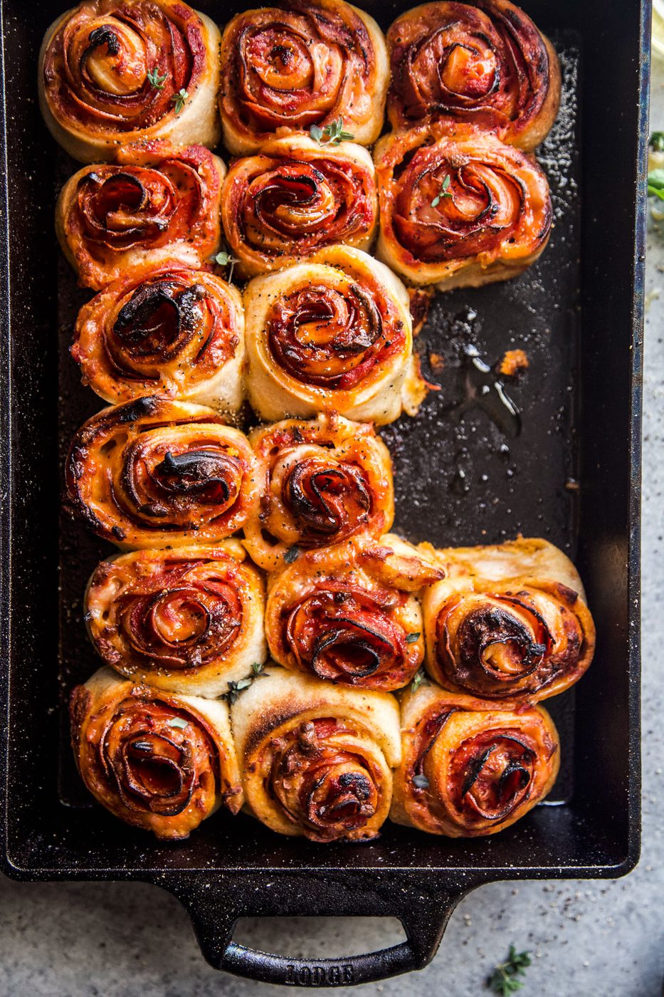 Detroit-Style Pepperoni Rose Pizza