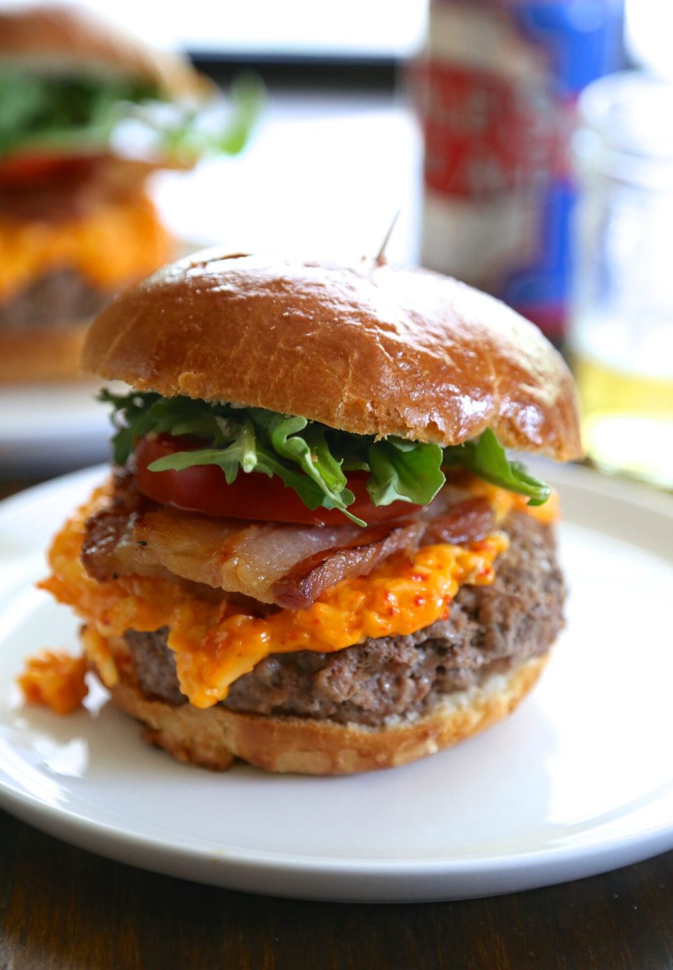 Pork belly pimento cheese burger