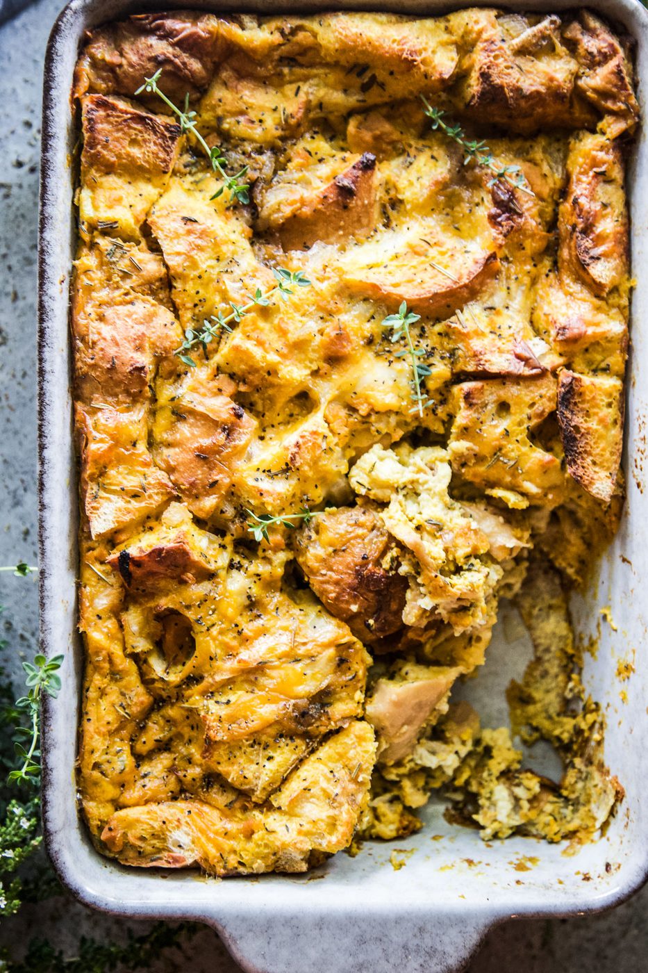 Pumpkin and Smoked Cheddar Strata.