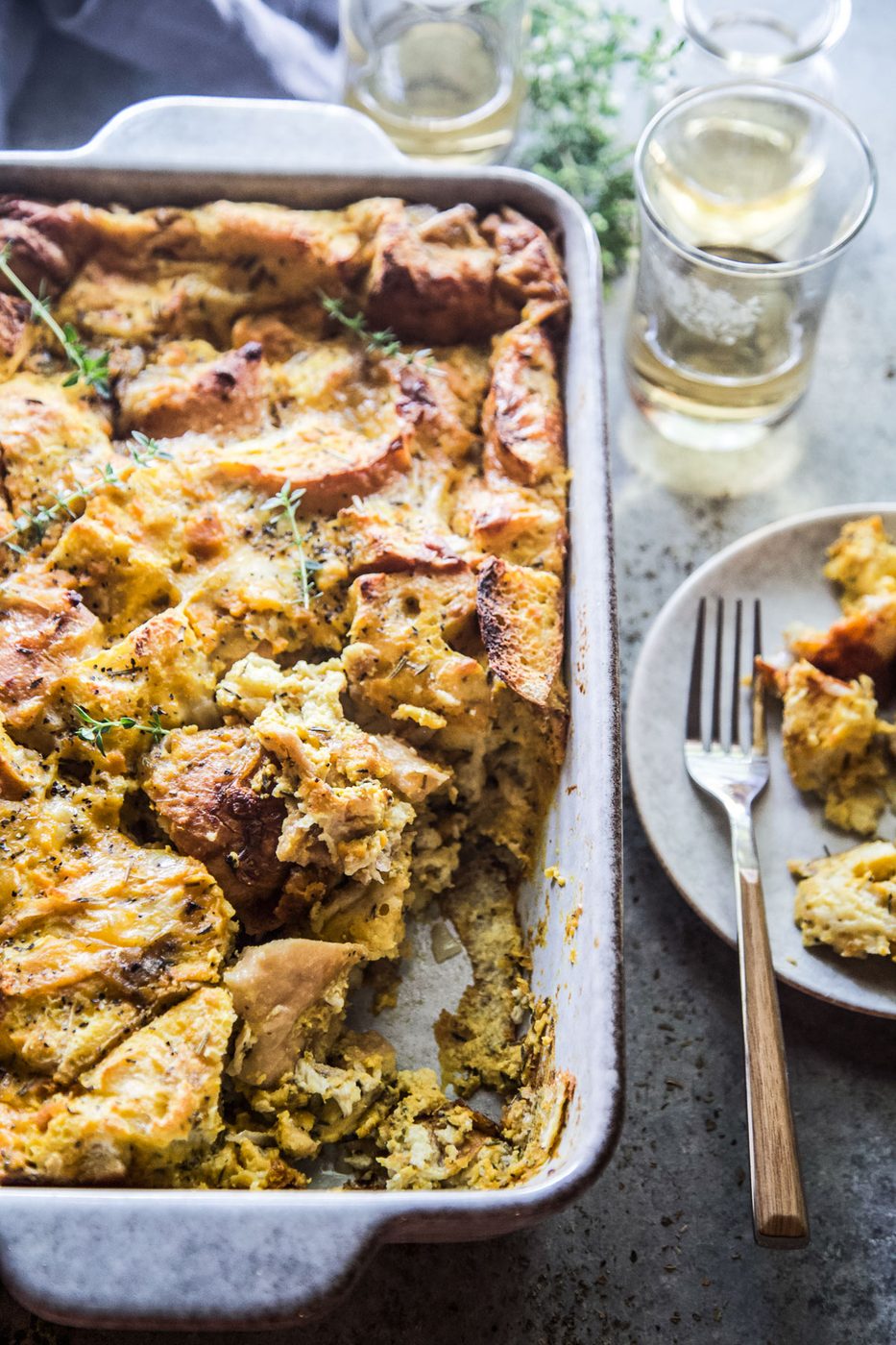 Pumpkin and Smoked Cheddar Strata.