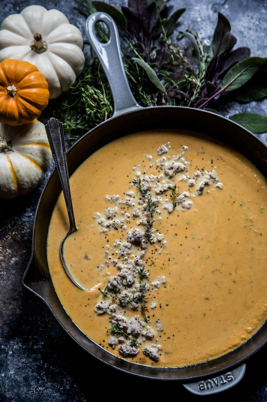 Ground Pork + Pass The Pork 2.0 Recap on pumpkin Cream Sauce