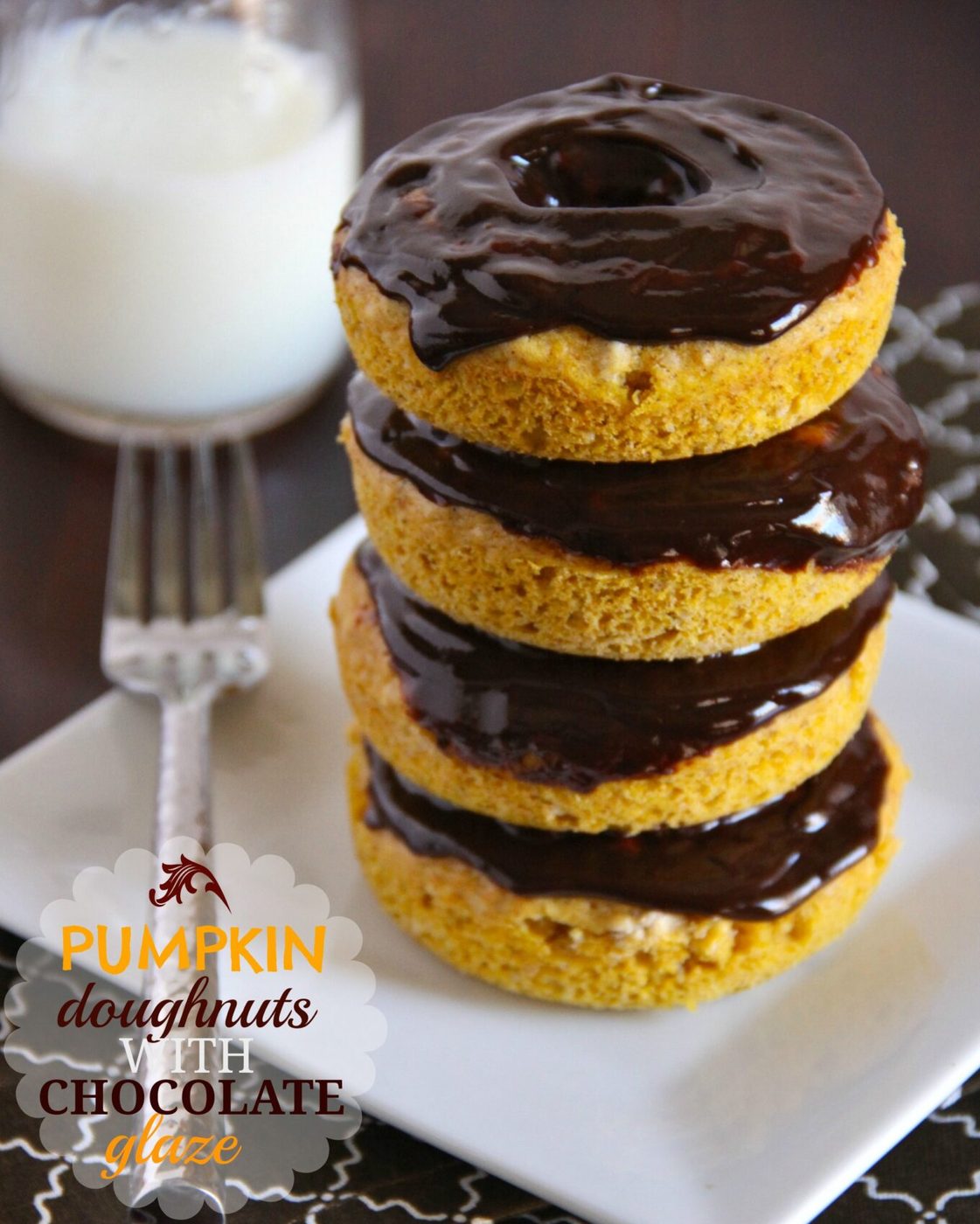 Chocolate Glaze on pumpkin Doughnuts