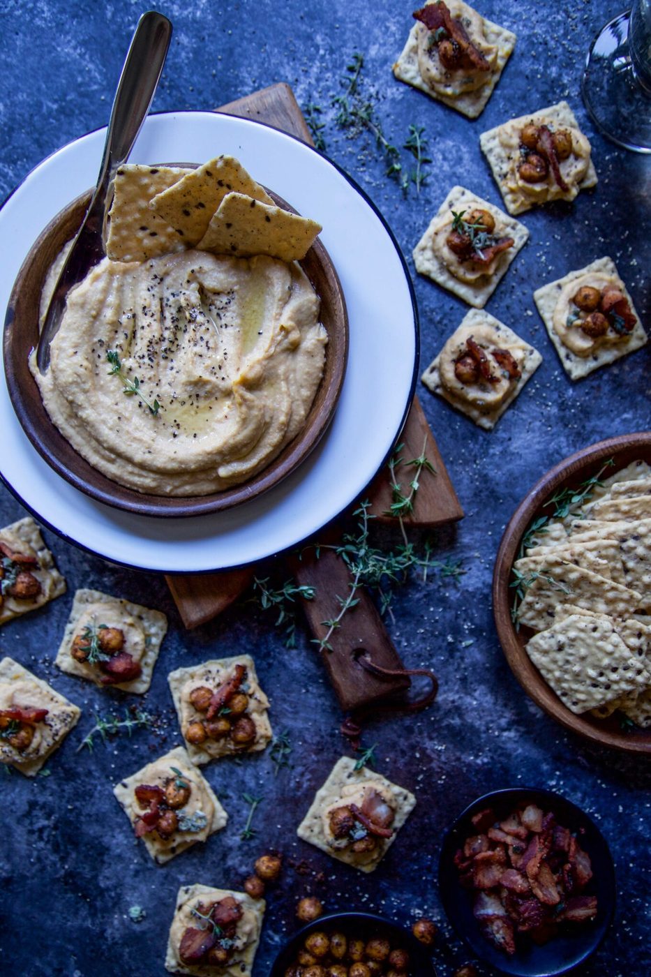 Pumpkin Hummus with Spiced Chickpeas