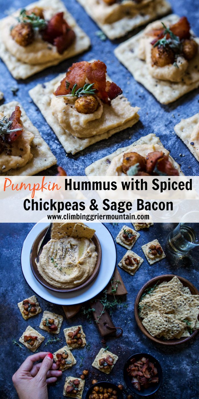 Pumpkin Hummus with Spiced Chickpeas