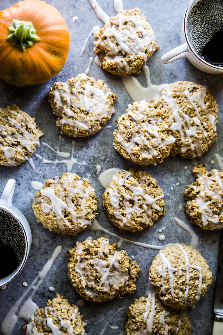 Maple Glaze on pumpkin Oatmeal Cookies