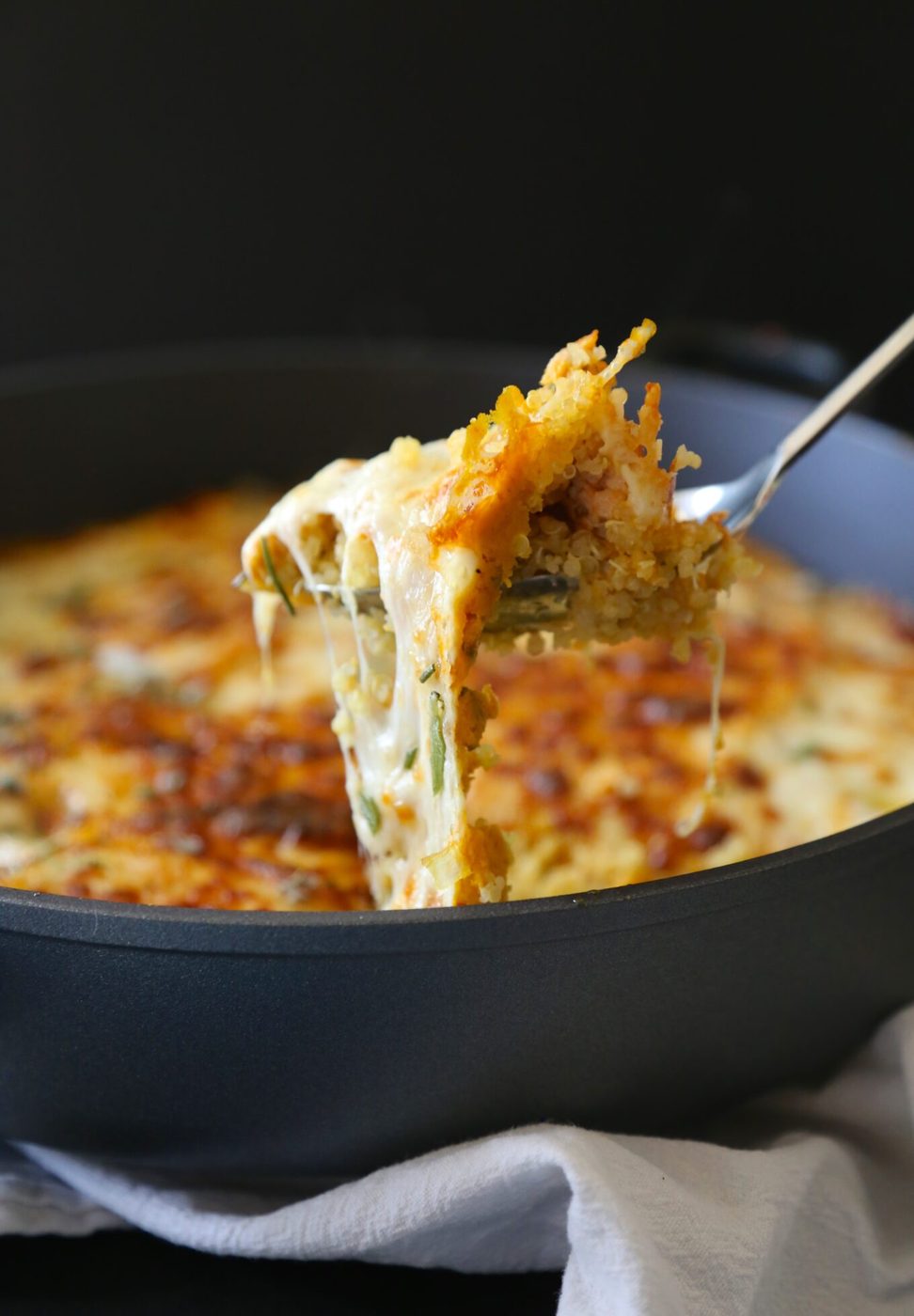 pumpkin quinoa casserole with gruyere & fresh herbs