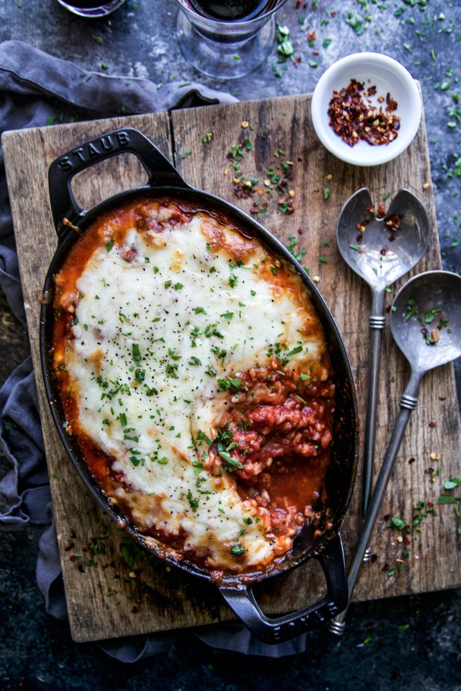 Red Pepper & Spiced Farro Parmigiana, roasted