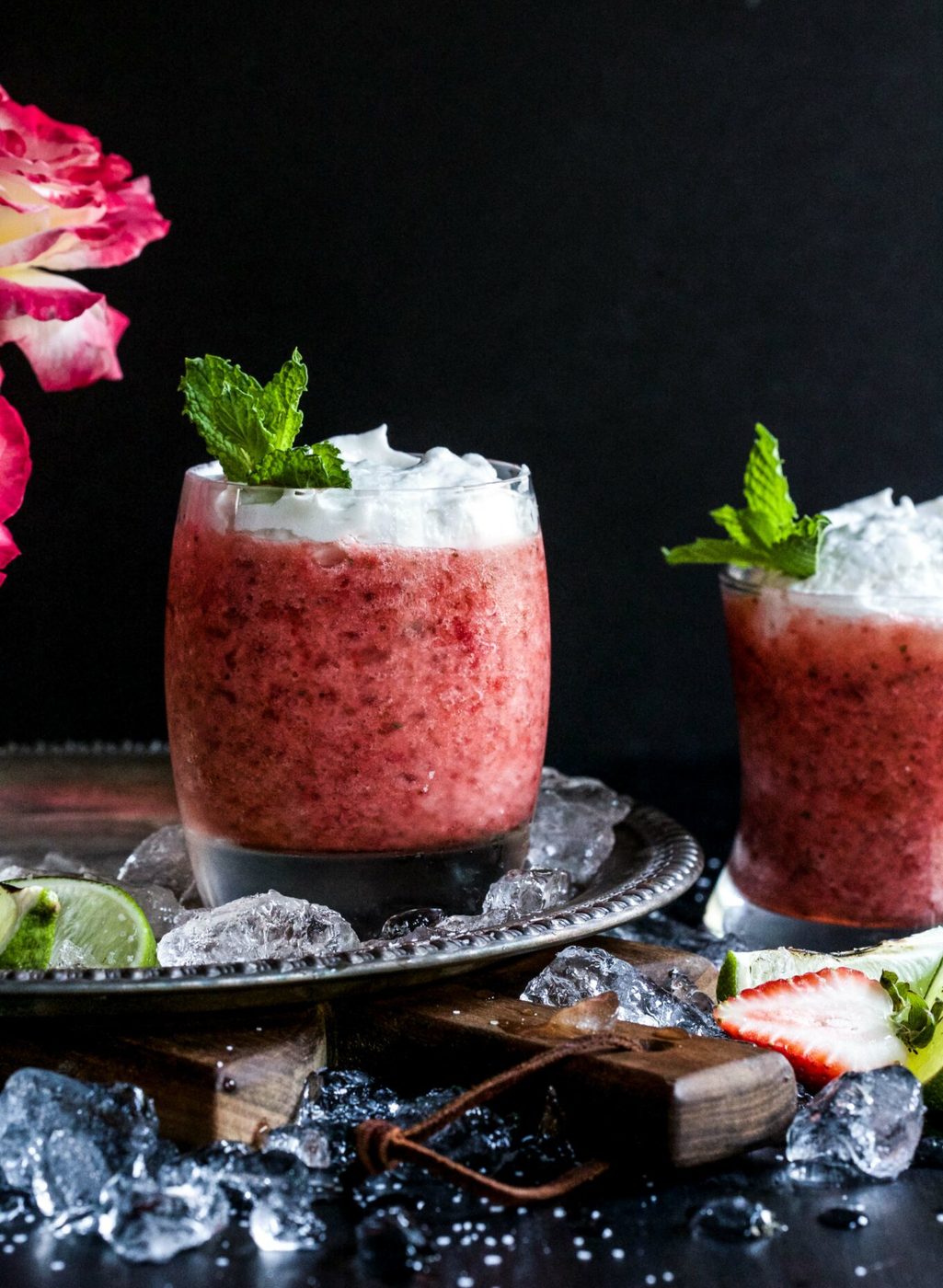 Roasted Strawberry and Rosé Margarita, finished with Coconut Whipped Cream