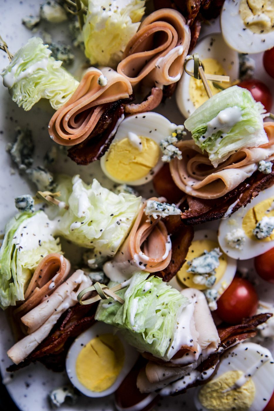Rotisserie Seasoned Chicken Breast Cobb Salad Skewers