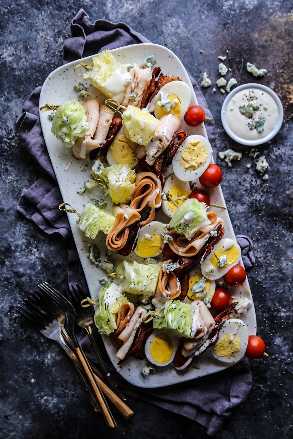 Rotisserie Seasoned Chicken Breast Cobb Salad Skewers