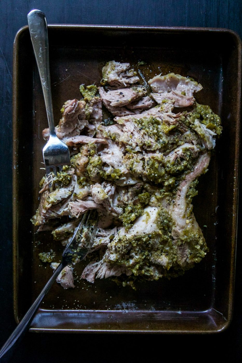 Salsa Verde Pulled Pork Avocado Toasts