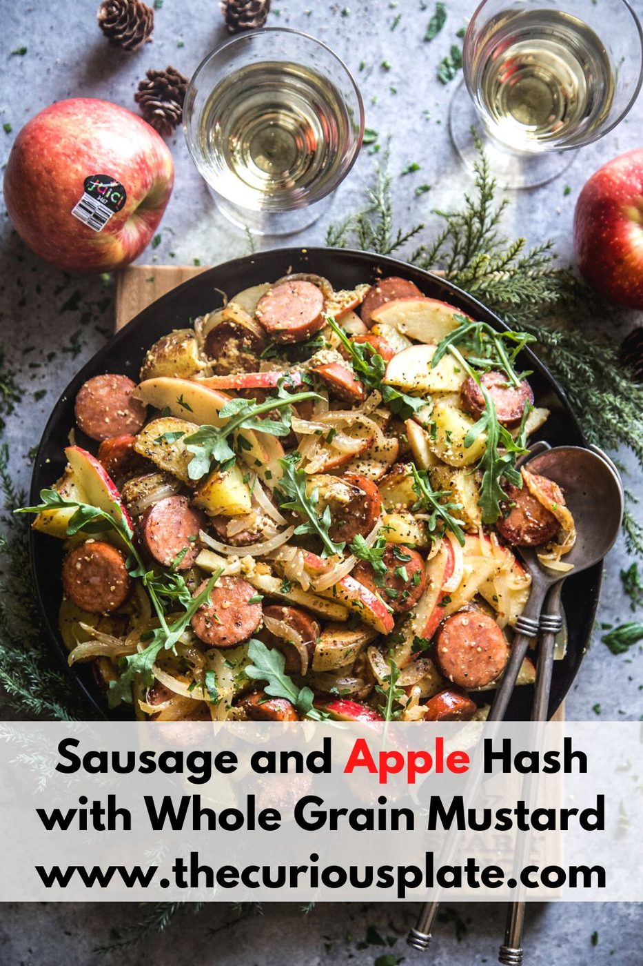 Sausage and Apple Hash with Whole Grain Mustard