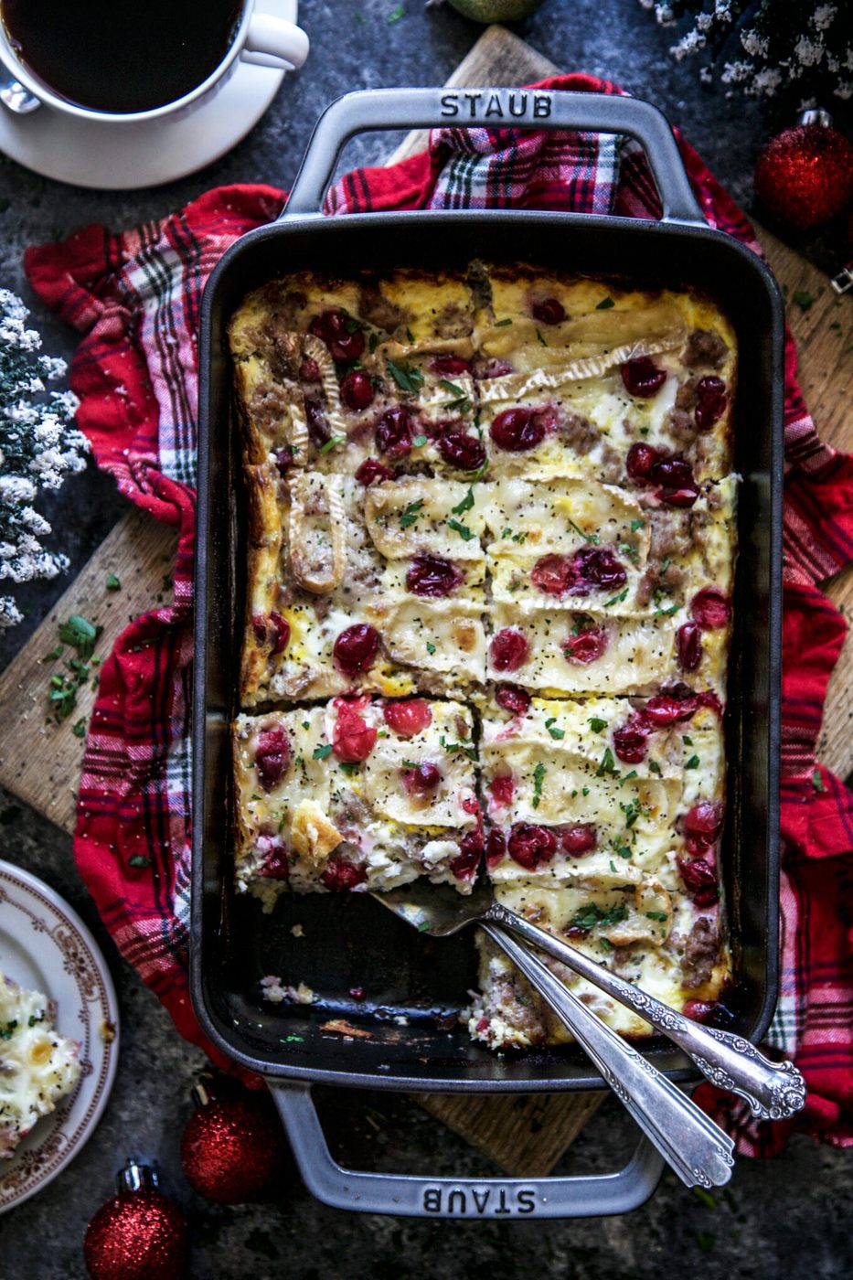 Sausage, Cranberry & Brie Egg Casserole