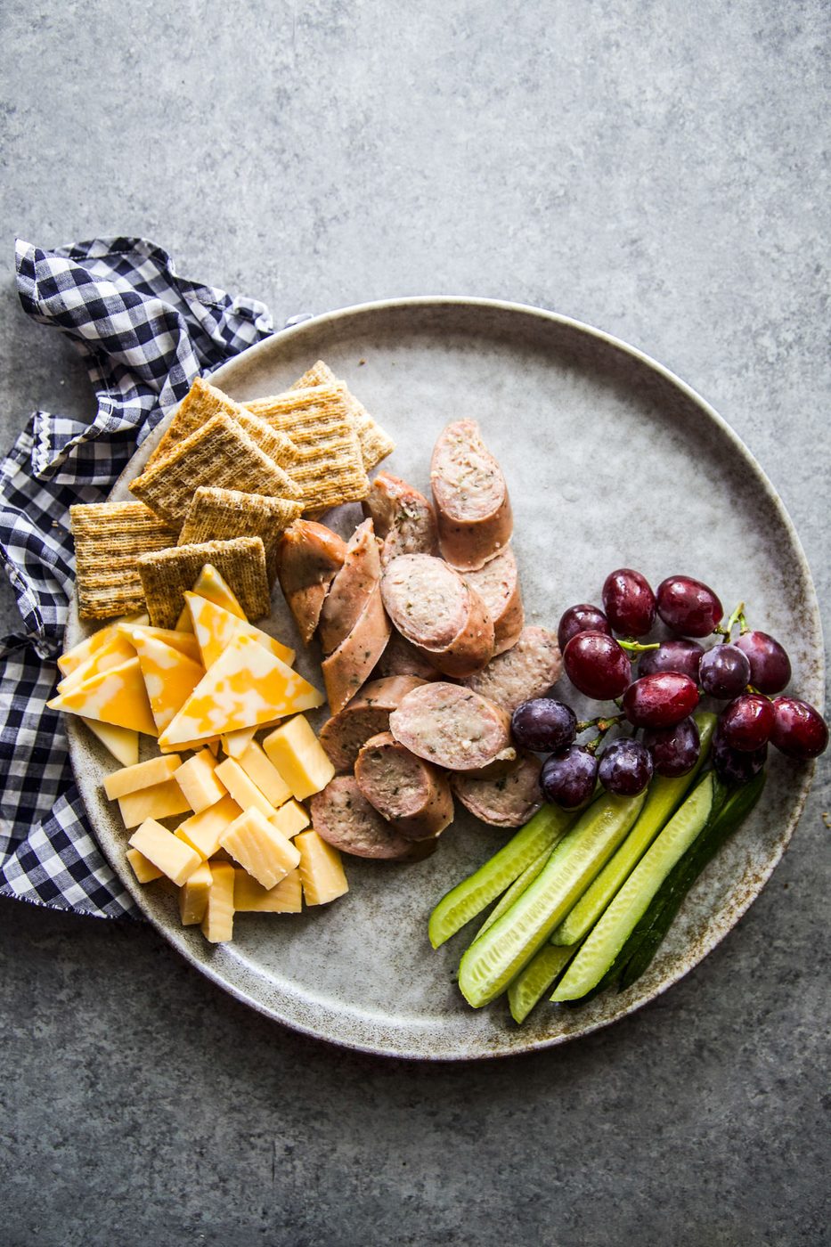 amylu sausage on a plate with veggies