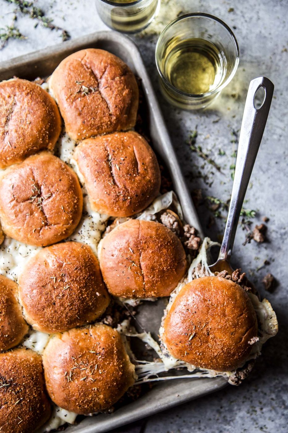 sheet pan french onion beef sliders