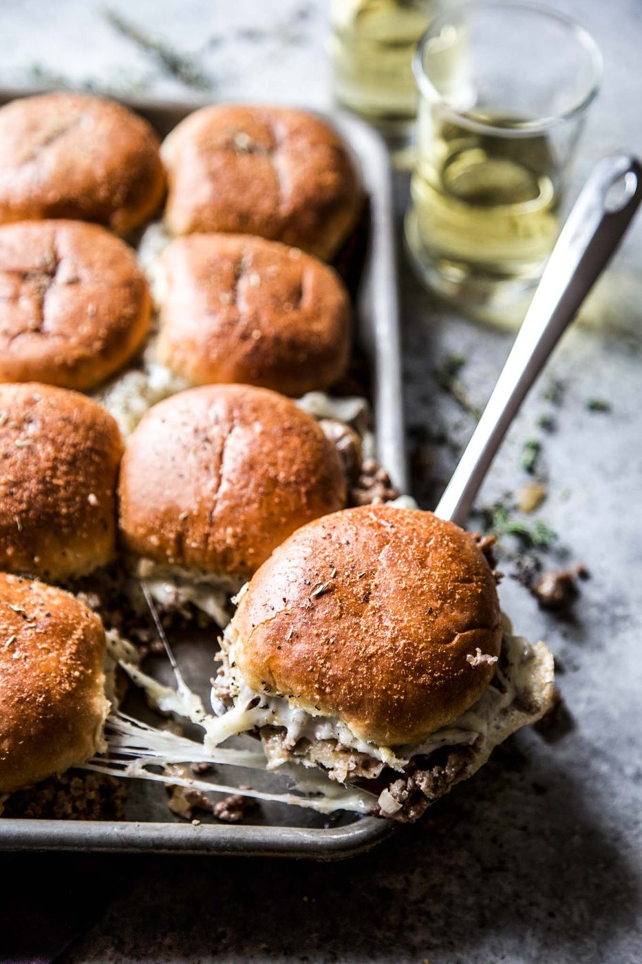 sheet pan french onion beef sliders