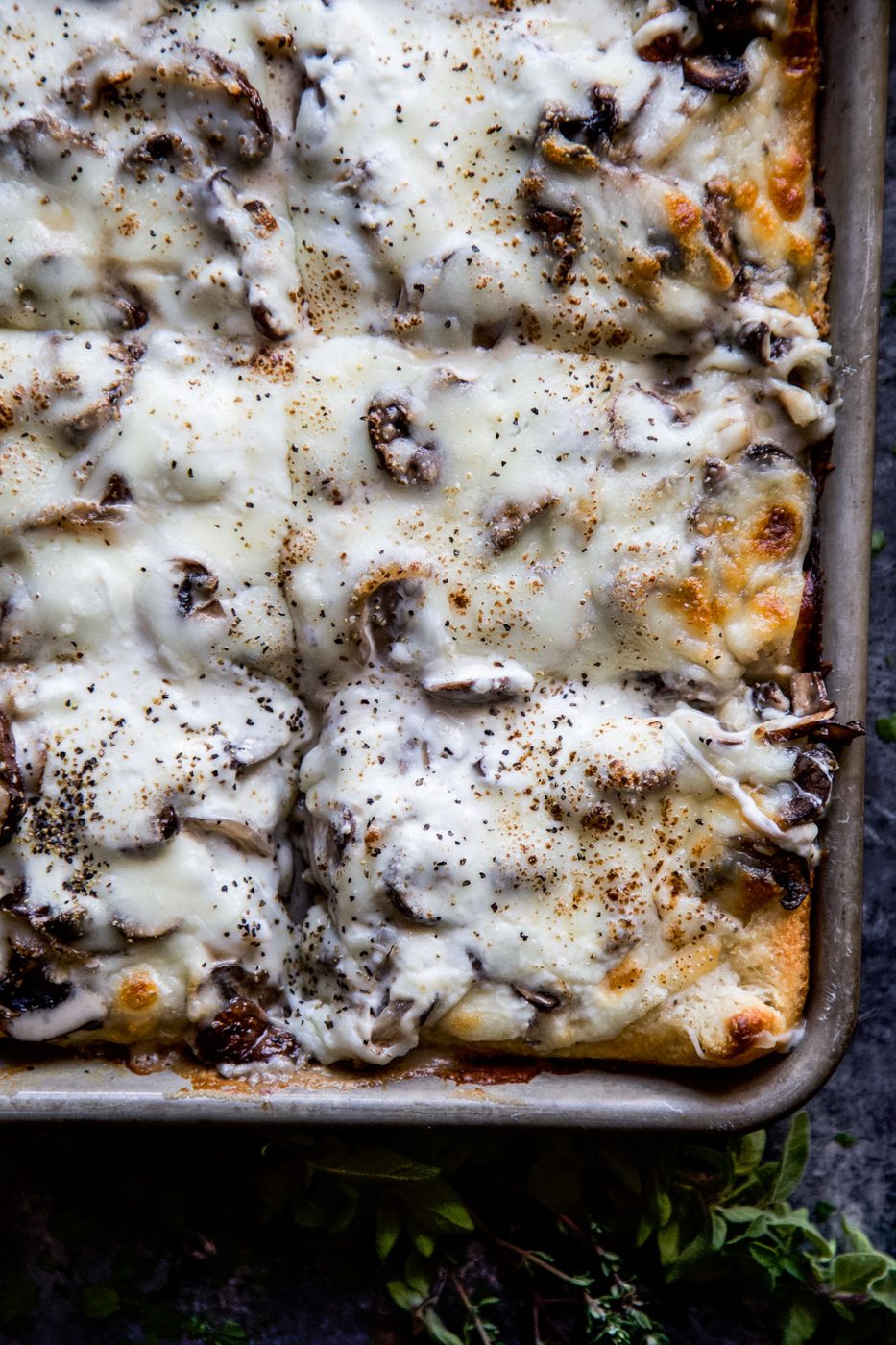 Sheet Pan Mushroom & Burrata Pizza