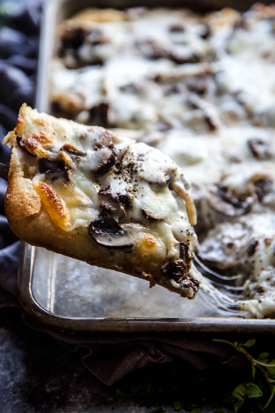Sheet Pan Mushroom & Burrata Pizza