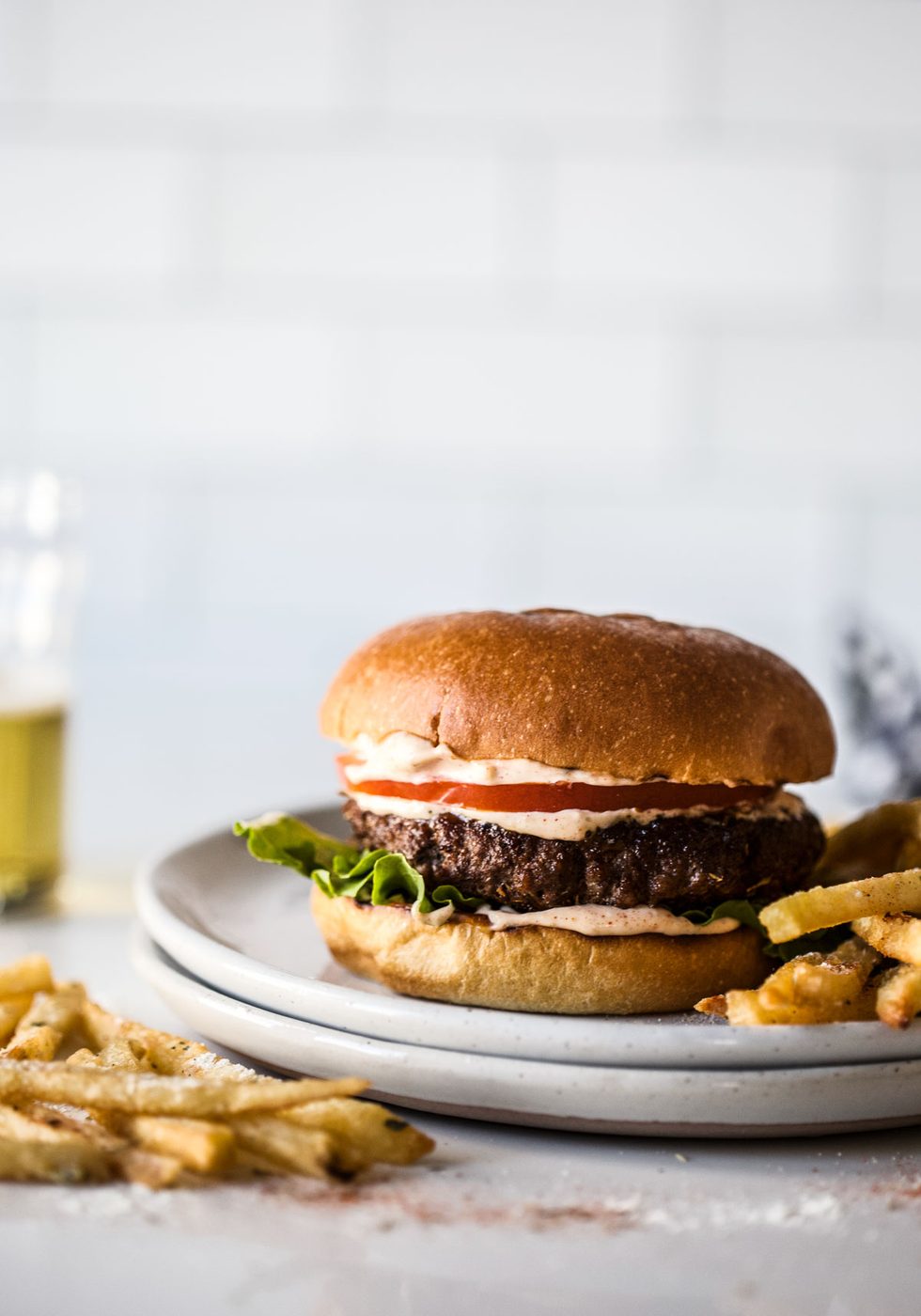 Skillet Creole Burger, finished with Crispy Ranch French Fries