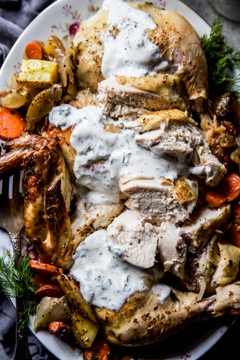 Skillet Whole Roasted Ranch Chicken