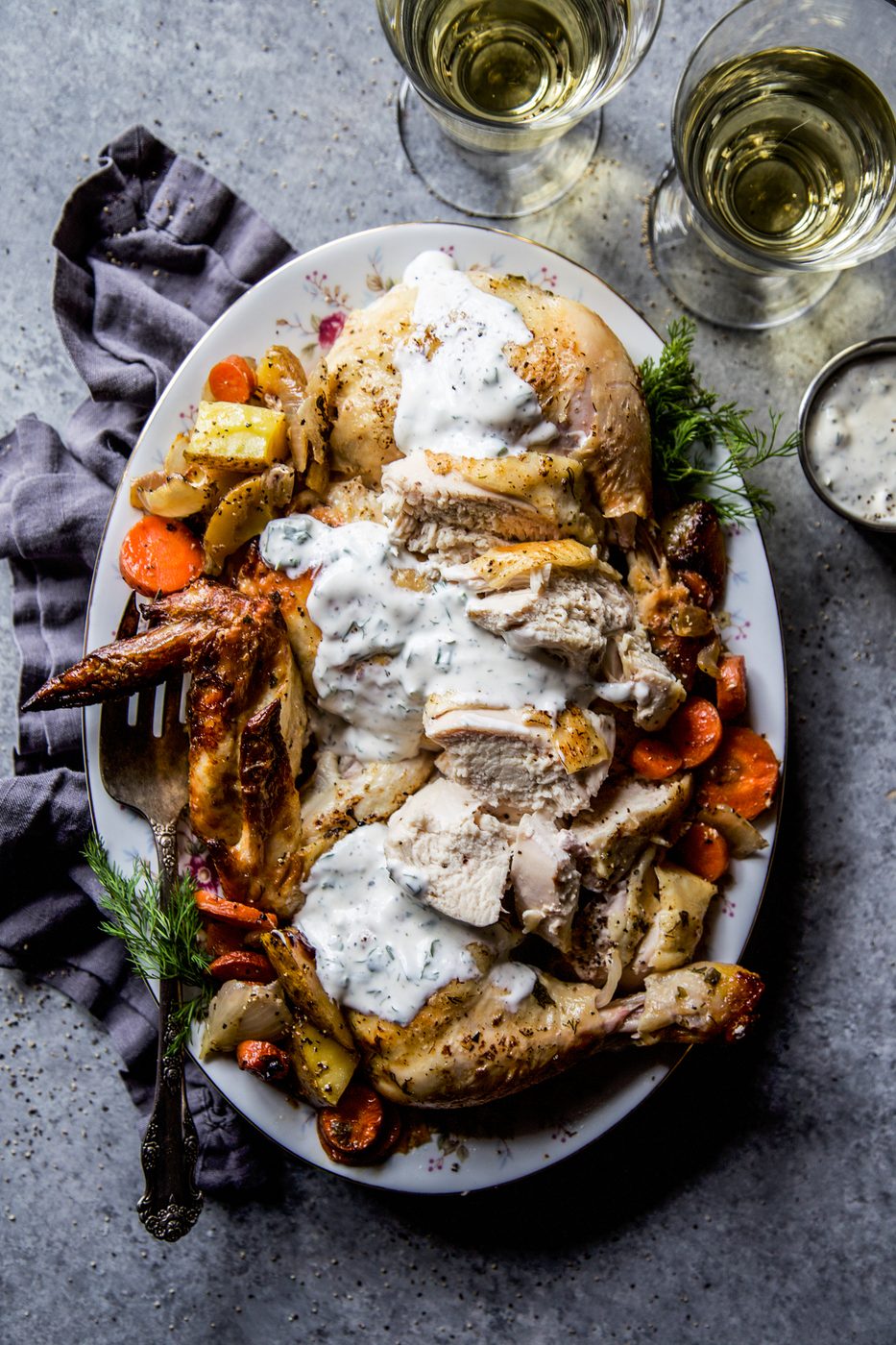 Skillet Whole Roasted Ranch Chicken
