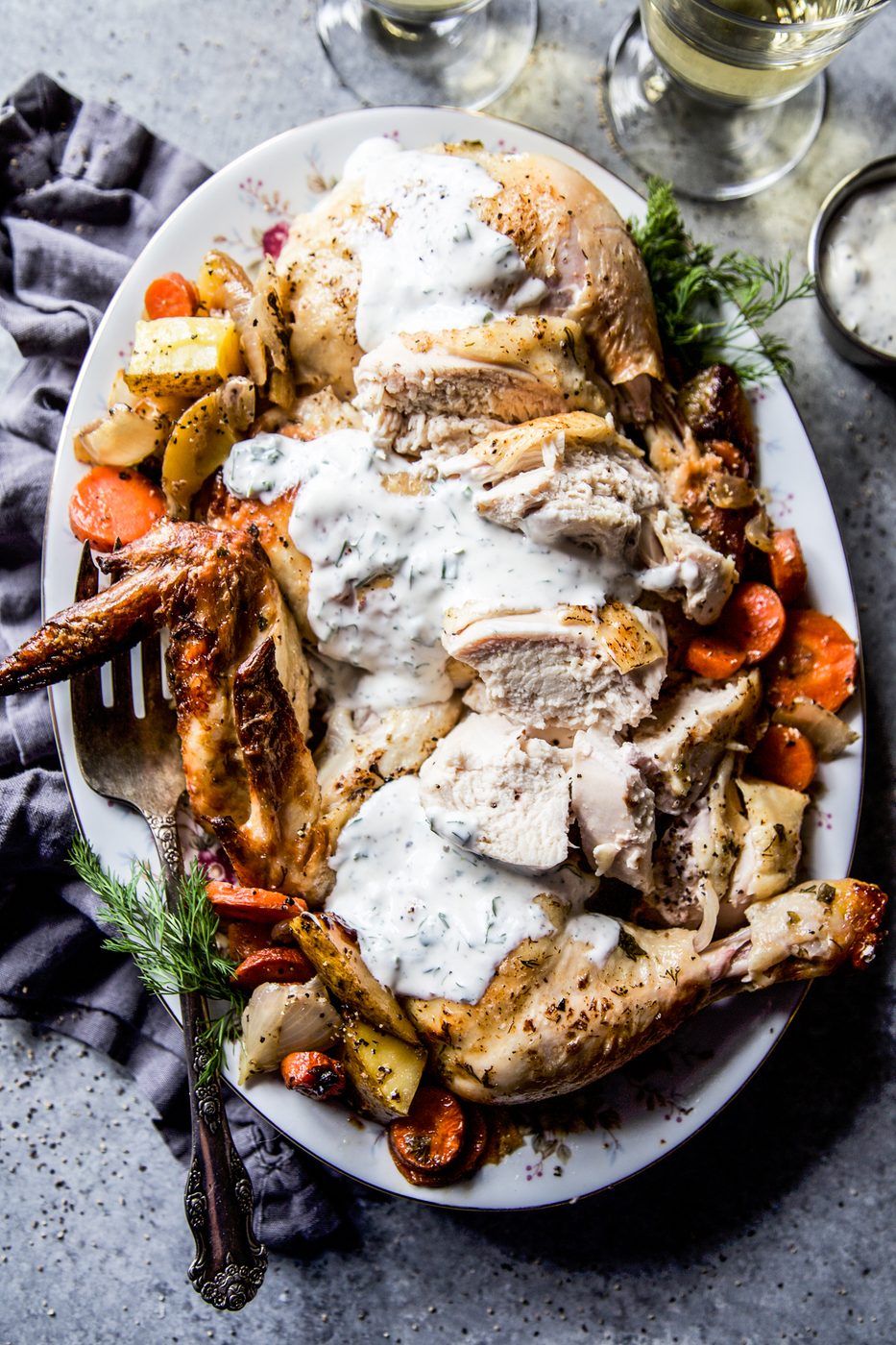 Skillet Whole Roasted Ranch Chicken