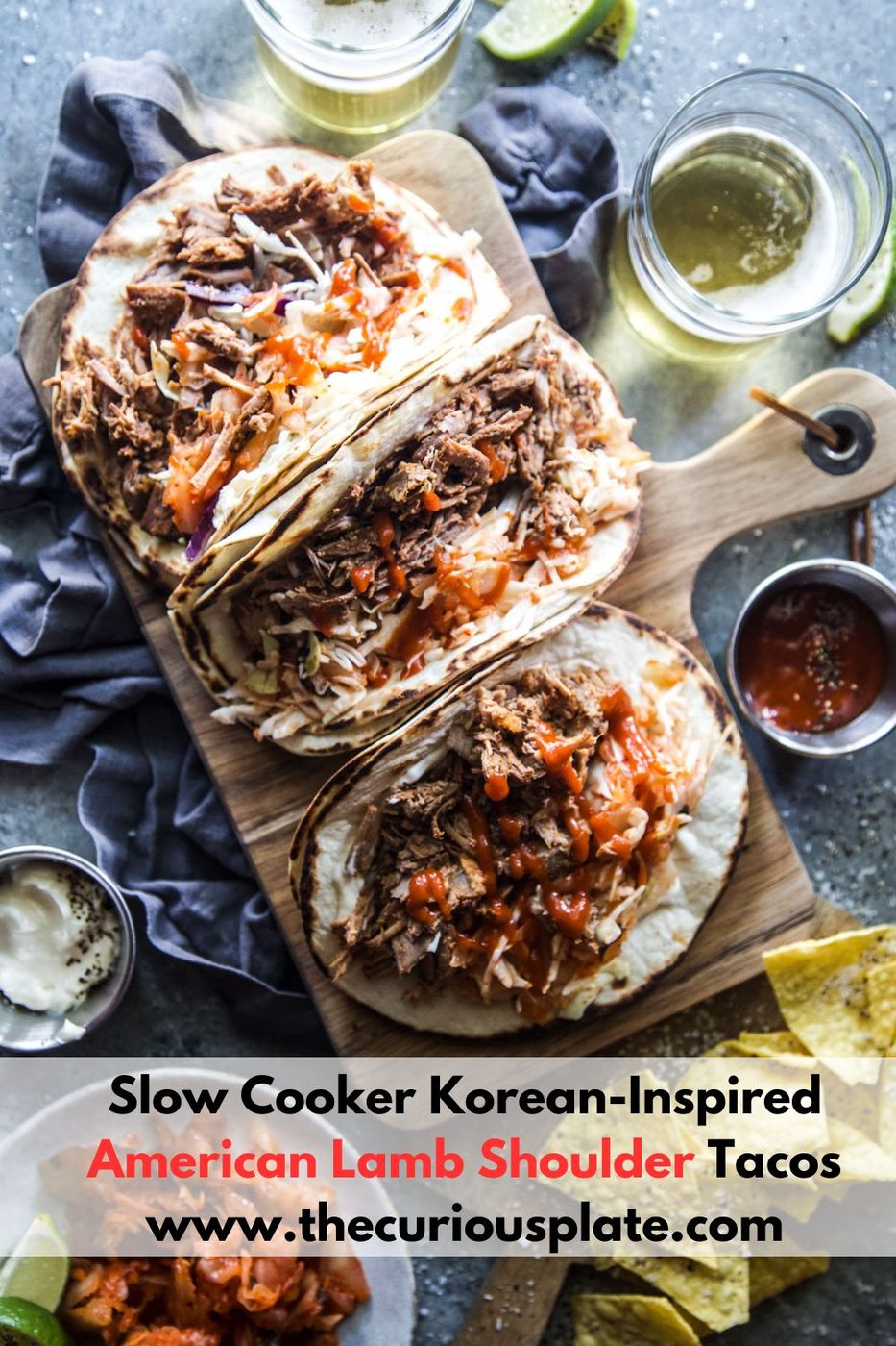 Slow Cooker Korean-Inspired American Lamb Shoulder Tacos