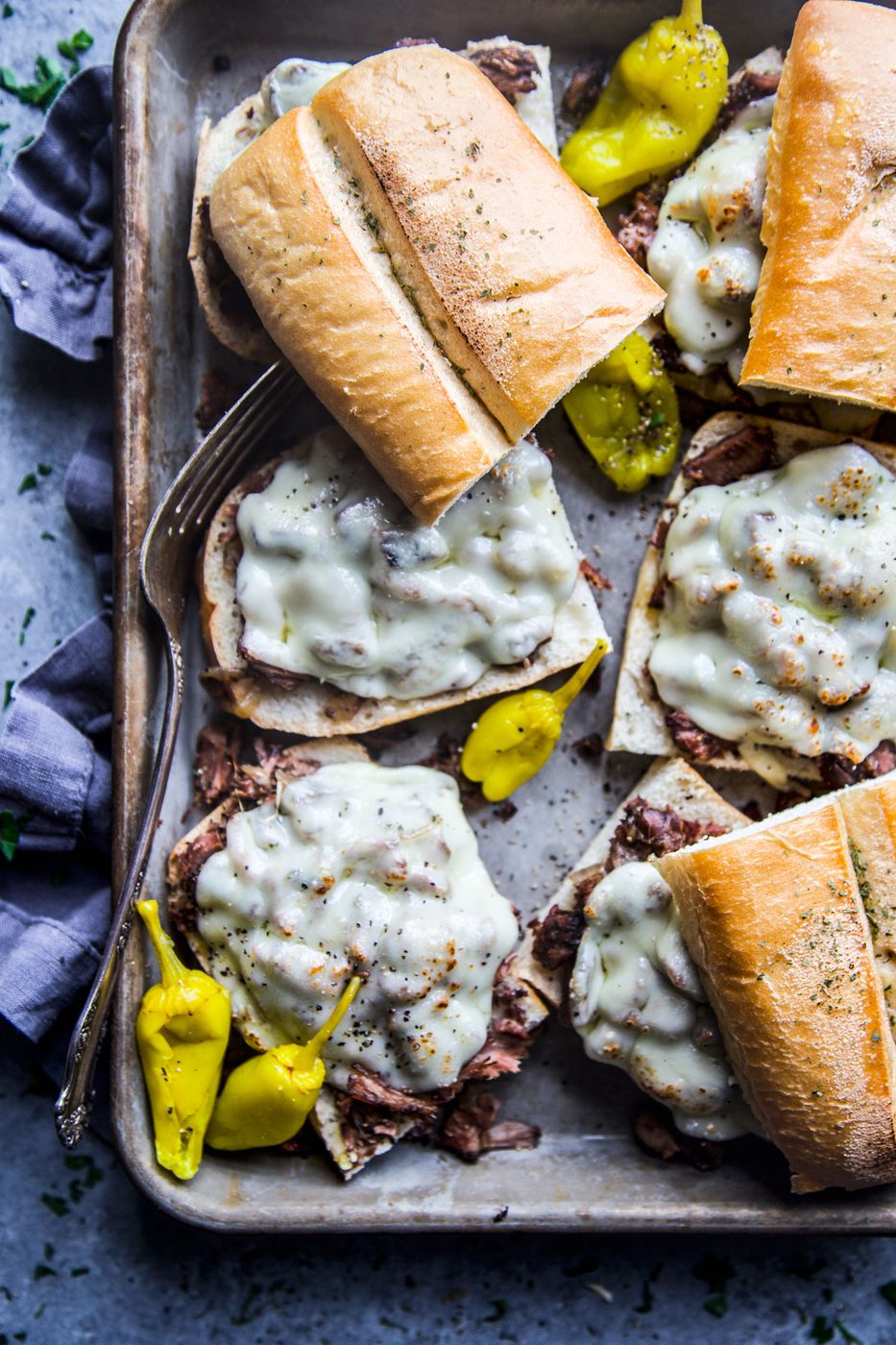Slow Cooker Shredded Pot Roast Sandwiches