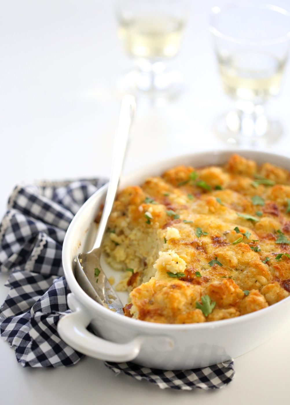 Smoked Sausage and Spinach Tater Tot Breakfast Bake www.climbinggriermountain.com
