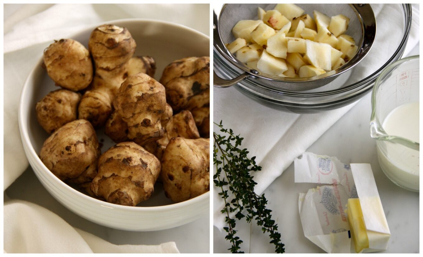 sunchoke soup with gorgonzola