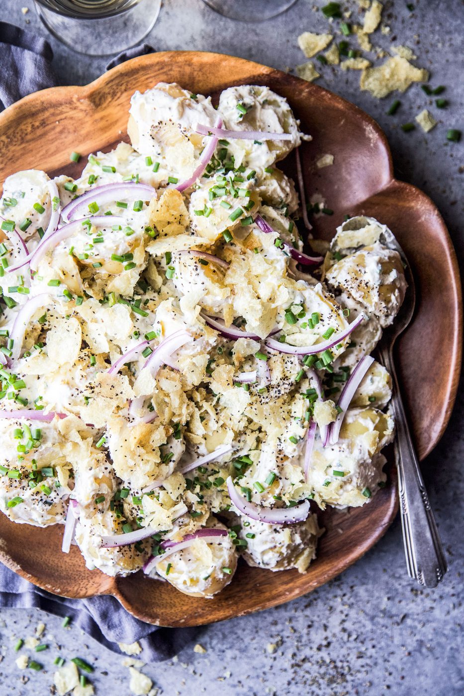 simple sour cream and onion potato salad