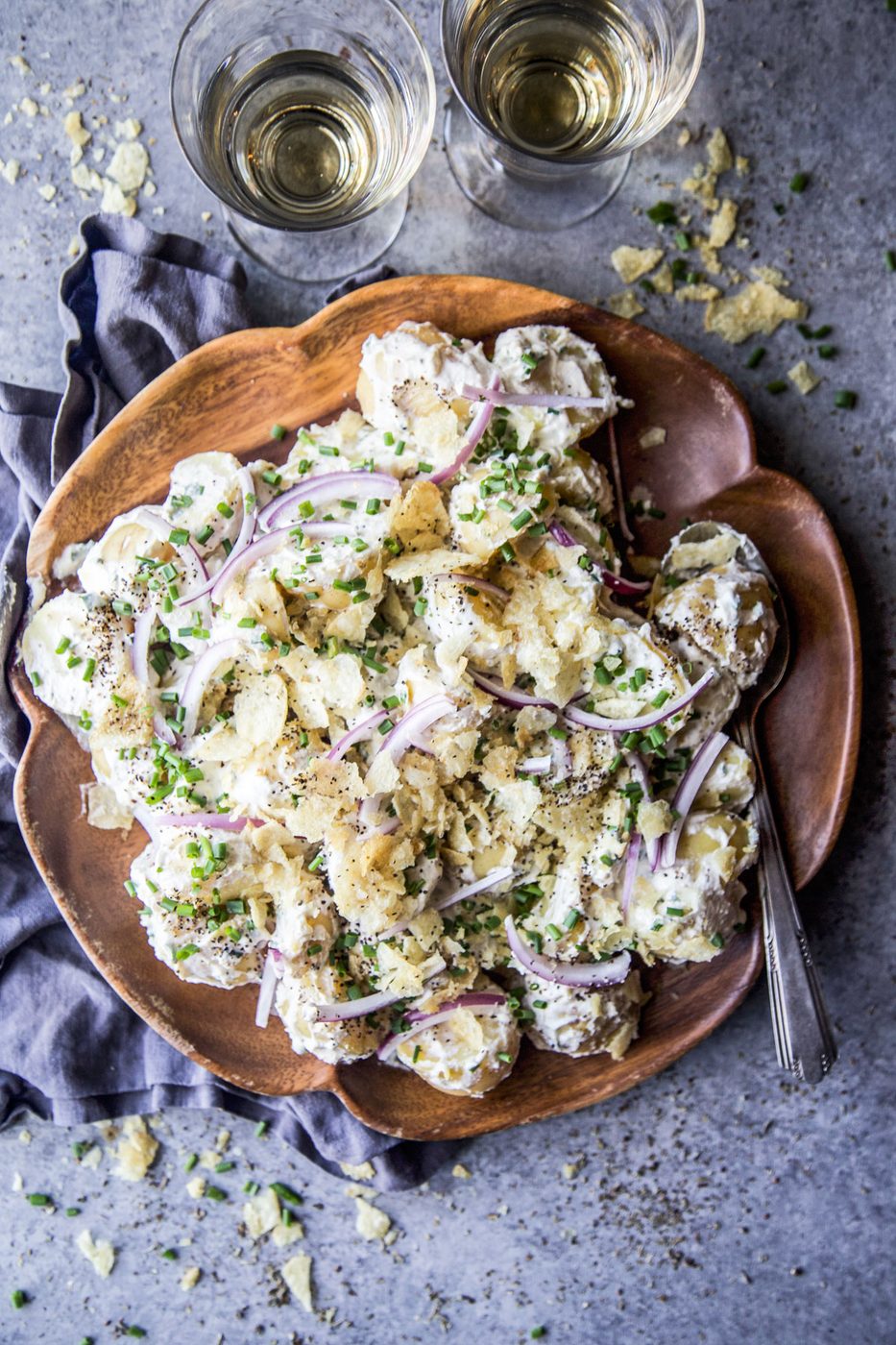 simple sour cream and onion potato salad