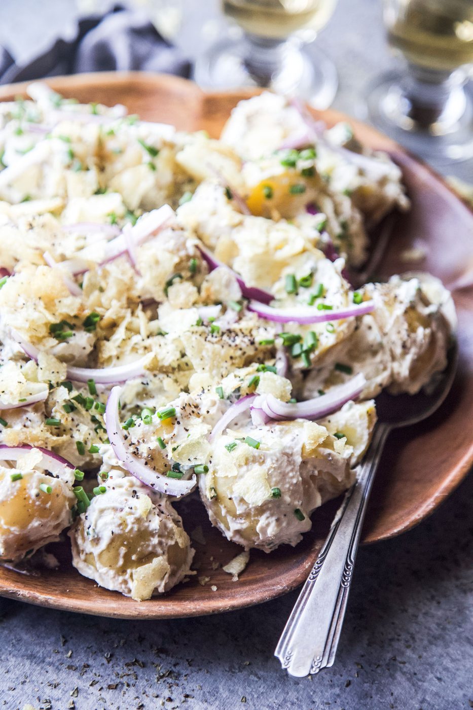 simple sour cream and onion potato salad