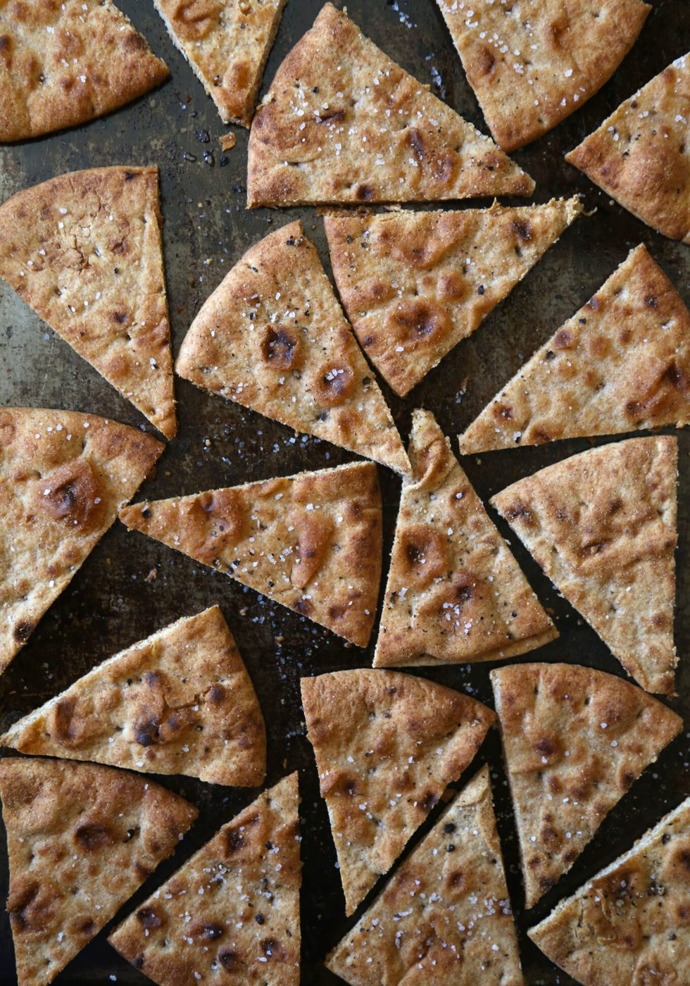 Spring Naan Nachos with Smoky Chipotle Dressing