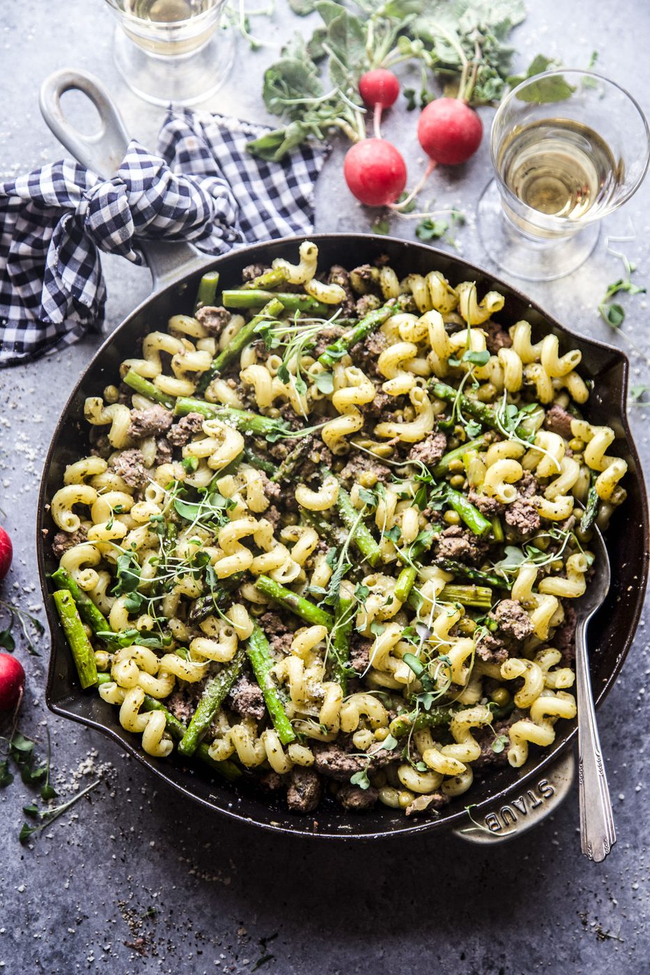 Spring Pesto Lamb Pasta