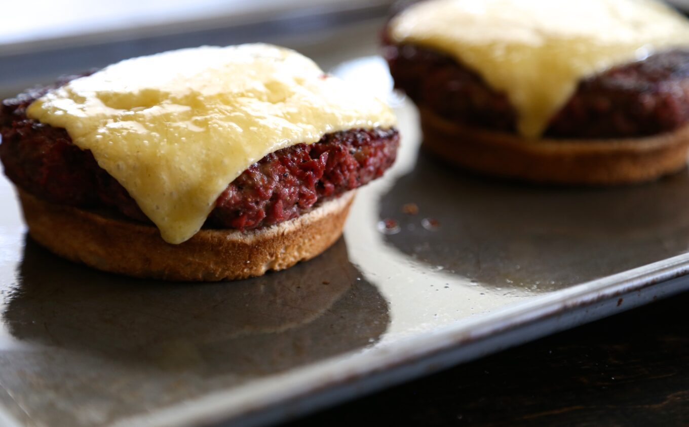St. Paddy's Corned Beef Burgers with Irish Cheddar Cheese