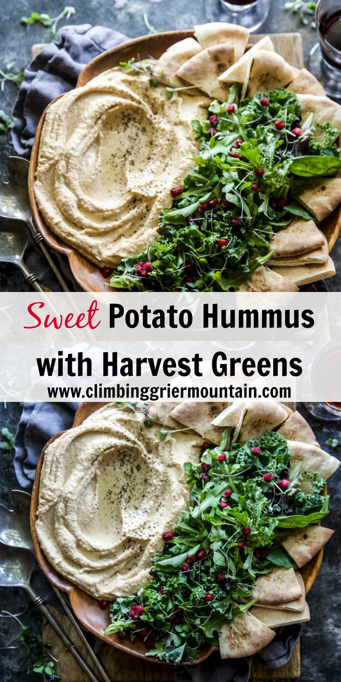 Sweet Potato Hummus with Harvest Greens
