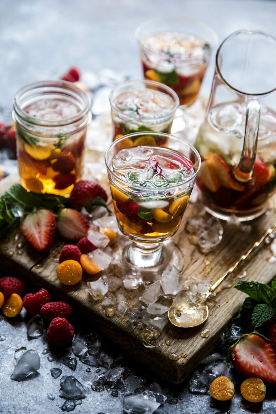 Fresh Mint on sweet Tea Sangria