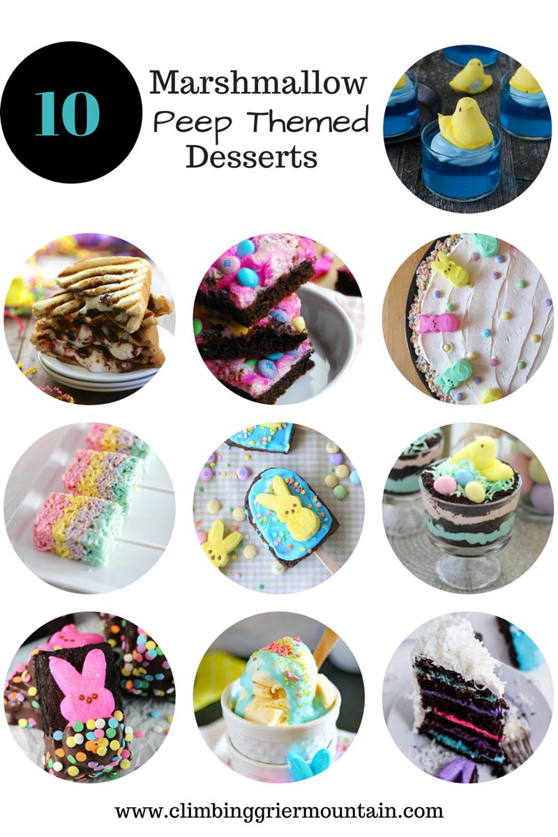 Ten marshmallow peep themed desserts