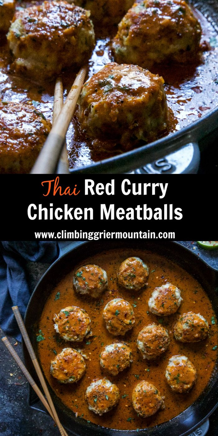 Thai Red Curry Chicken Meatballs
