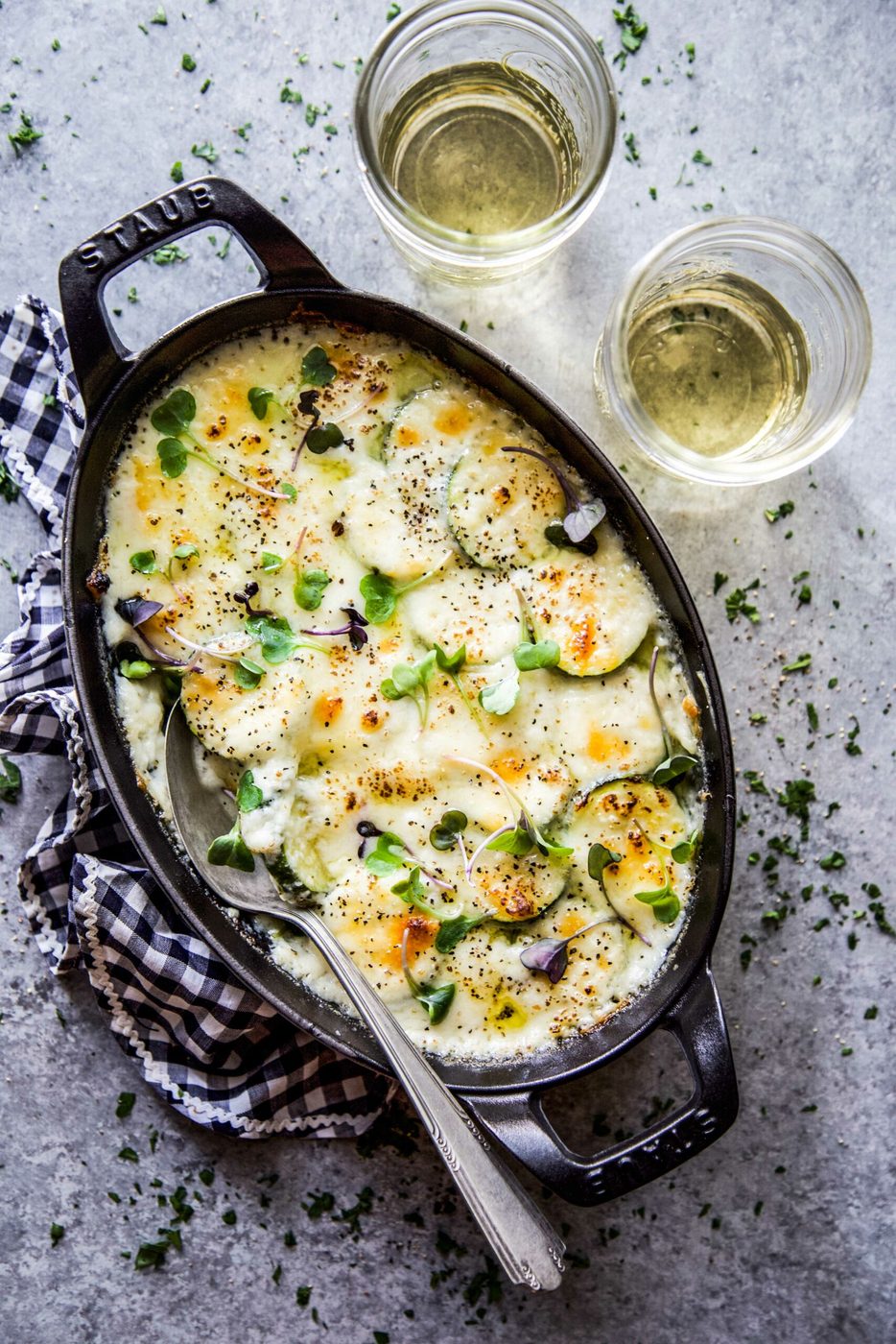 Low-Carb Cheesy Scalloped Zucchini