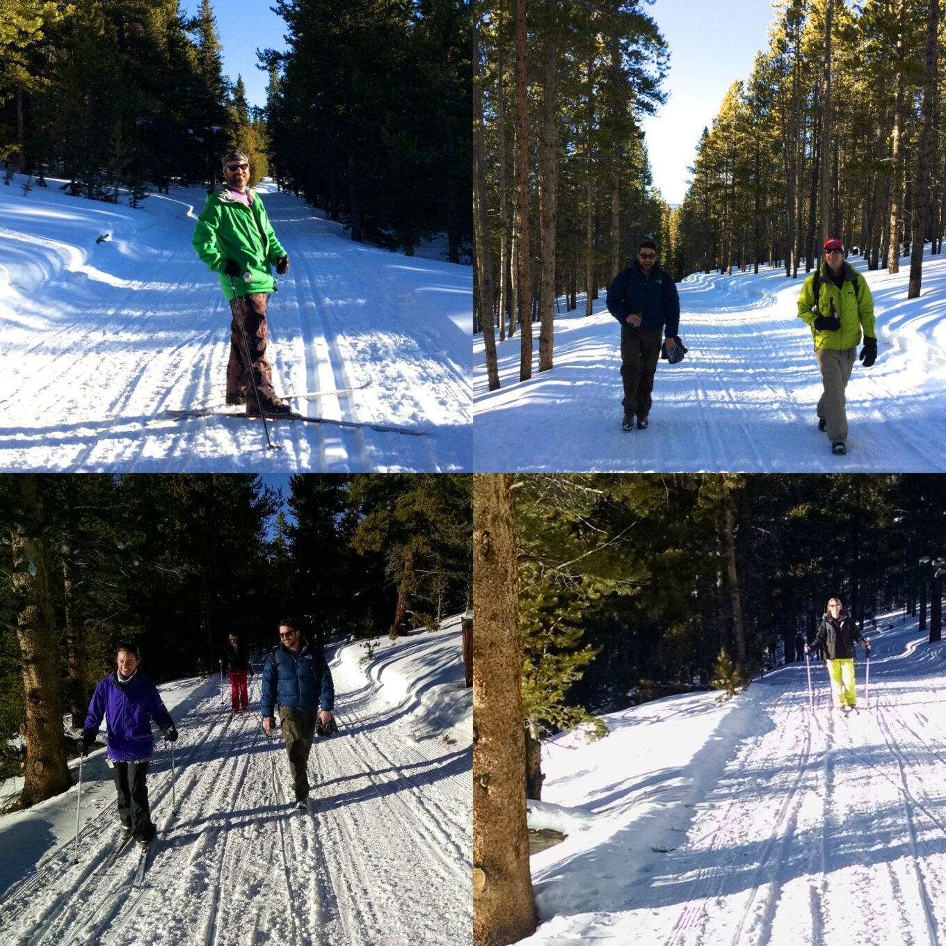 skiing to the yurt