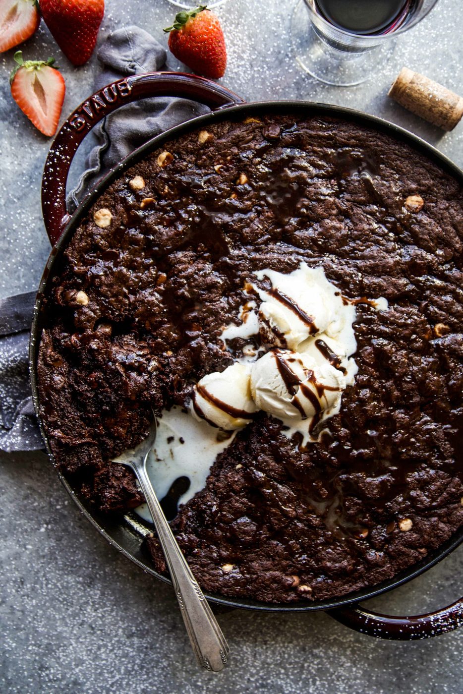 Triple Chocolate Skillet Brownie