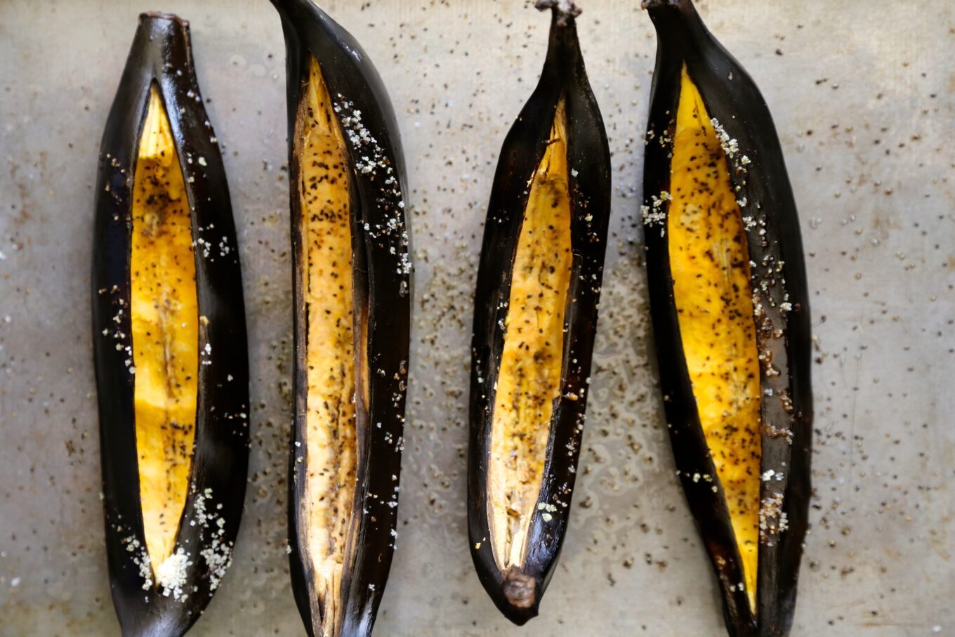 twice baked beef & chorizo stuffed plantains with kitchen-made queso