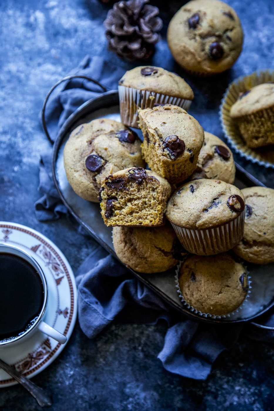 Dark Chocolate Pumpkin Muffins